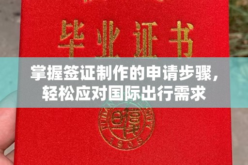 称多掌握签证制作的申请步骤，轻松应对国际出行需求